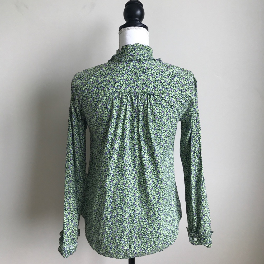 J. Crew floral green shirt button down Size XS - Picture 5 of 7